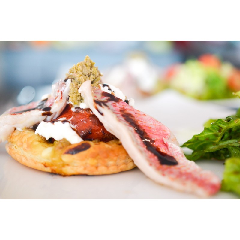 Tarte fine tapenade & rouget Tarte fine tapenade & rouget