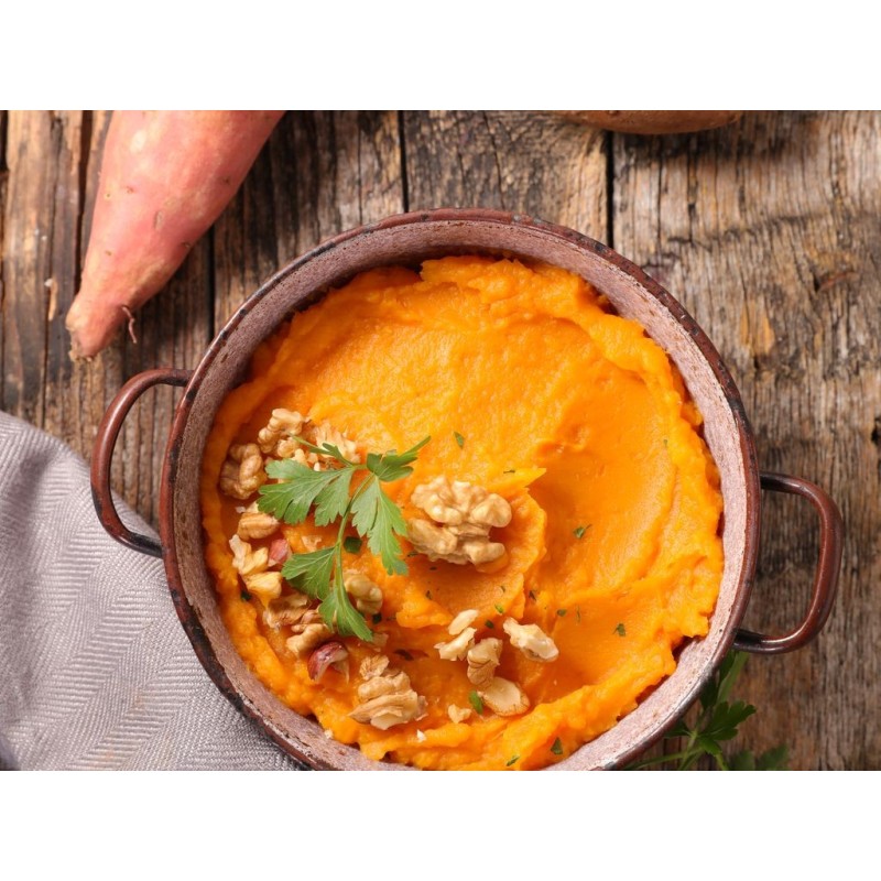 La sole bardée au lard & mousseline de patate douce La sole bardée au lard & mousseline de patate douce